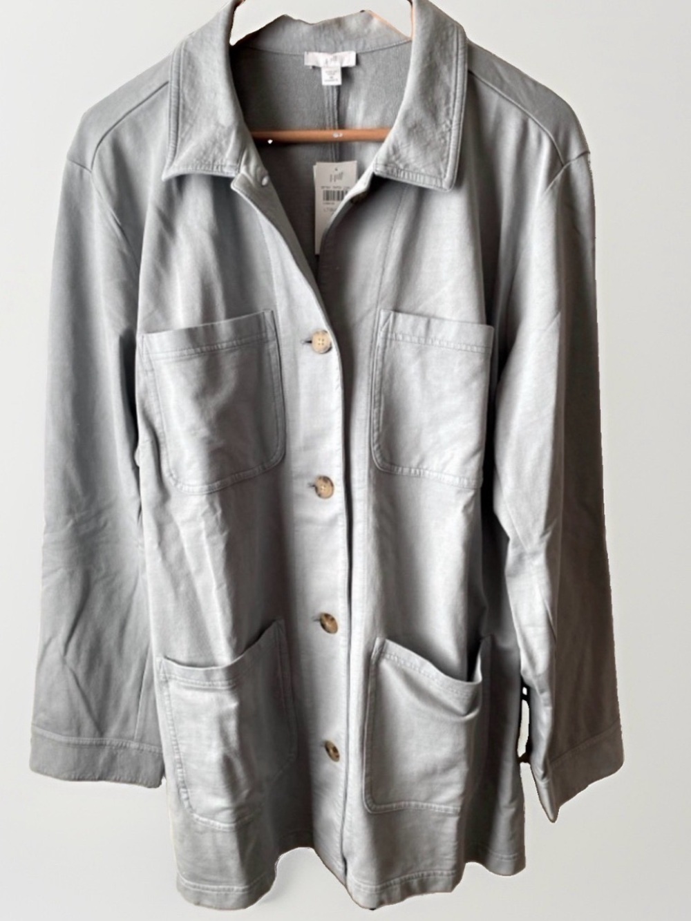 J. Jill Light Gray Utility Jacket